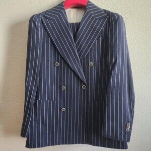 Suitsupply Suit Mens 36 Subalpino Fabric Pinstripe Blazer Jacket/Pants Double Br